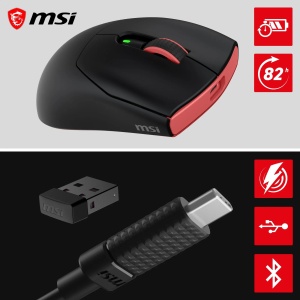 Mouse Gaming Wireless MSI Forge GM340, 12000 DPI, 82 ore autonomie, negru - Img 4