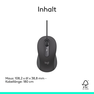 Mouse Logitech Signature Wired M520 USB-C Plug-and-Play Grafit Silent Touch - Img 9