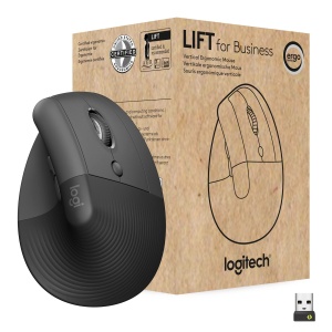 Mouse vertical ergonomic Logitech Lift pentru afaceri, 4000 DPI, wireless
