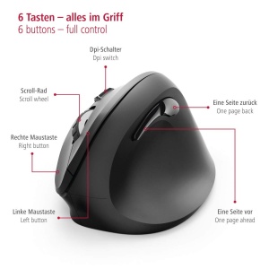 Mouse wireless ergonomic Hama EMW-500 design vertical negru - Img 7