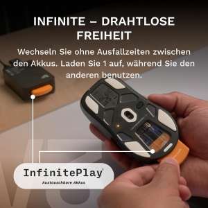 Mouse wireless gaming Glorious Model O3 InfinitePlay 30K DPI RGB Negru - Img 2