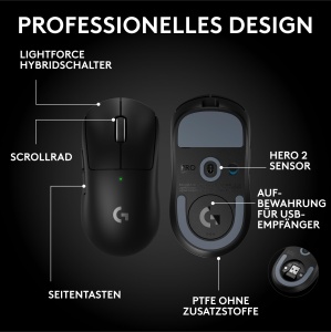 Mouse wireless gaming Logitech G PRO X Superlight 2 60g 44K DPI USB-C Negru - Img 6