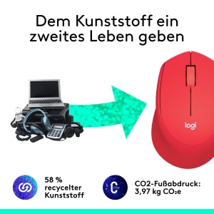 Mouse wireless Logitech M330 Silent Plus Rosu SilentTouch 1000 DPI 2 ani autonomie - Img 5