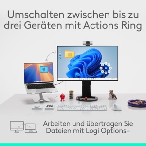 Mouse wireless Logitech MX Master 4 ergonomic feedback haptic incarcare USB-C Hellgrau - Img 10