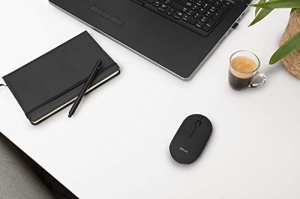 Mouse Wireless Reincarcabil Trust Puck, Bluetooth si Conexiune 2.4GHz prin Microreceptor USB, DPI Reglabil 800/1200/1600, Mouse Ergonomic, Wireless pentru PC/Mac/Computer/Laptop/MacBook - Negru - Img 13