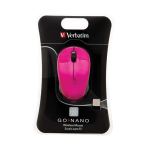 Mouse wireless Verbatim GO NANO ergonomic 1600 dpi roz