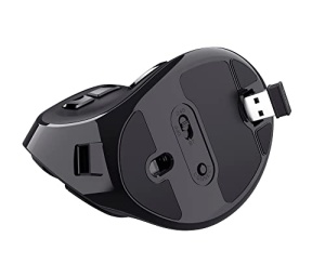 Mouse Wireless Vertical Trust Voxx, Mouse Wireless Ergonomic Reincarcabil, Bluetooth si Conexiune 2.4GHz, 9 Butoane, 1200-2400 DPI, PC/Mac/Computer/Laptop/MacBook/Chromebook - Negru - Img 13