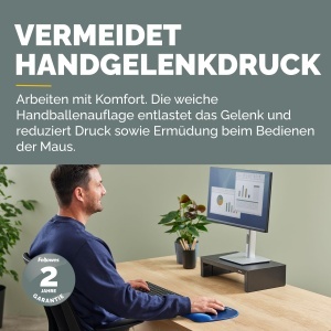 Mousepad ergonomic Fellowes Everyday cu suport pentru incheietura spuma memory albastru - Img 2