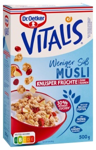 Muesli Crocant Dr. Oetker Vitalis cu Cranberries si Mere, 6 x 500g