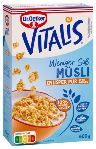 Muesli Crocant Dr. Oetker Vitalis Weniger Sucre, 30 mai putin zahar, 5 x 600g