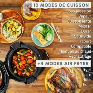 Multicooker Moulinex Cookeo Wi-Fi CE96X8F0, 10 in 1, 6L, Friteuza cu aer cald - Img 5