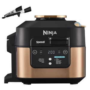 Multicooker Ninja Speedi ON400EUCP, 5.7L, 10-in-1, Friteuza cu aer cald, Negru si Cupru