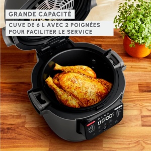 Multicooker si Friteuza cu Aer Cald Moulinex MZ730BF0, 6L, 12 Programe, Hippo-Gri - Img 5