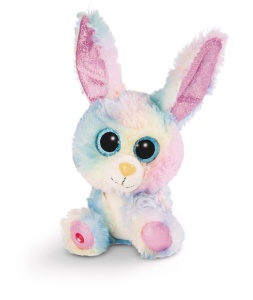 NICI Glubschis: The Original - Rainbow Candy 15 cm - Iepuras de plus cu ochi mari - Jucarie de plus pufoasa cu ochi sclipici - Jucarie de plus pentru iubitorii de jucarii de plus - 45561
