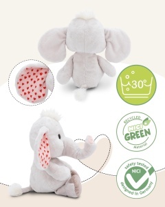 NICI Love Elefant 23cm Plus Moale Culoare Gri Deschis ECO-Friendly - Img 3