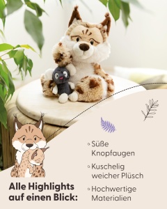 NICI Wild Friends Luchs Lyka 49805 Jucarie plus 25 cm Beige - Img 4