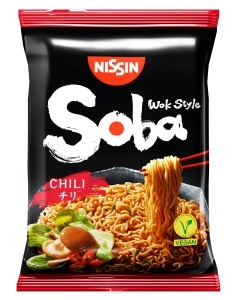 Nudle instant Nissin Soba Bag Chili, 9 pachete x 111 g, gust asiatic - Img 2
