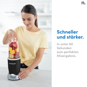 nutribullet Pro, putere de 900 wati, usor si rapid de utilizat, compact, usor de curatat, cu ceasca de 700 ml, blender smoothie, aparat de smoothie, blender electric, NB904B, negru - Img 4