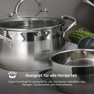 Oala BERGNER Gourmet din inox cu capacitate de 8 L si manere ergonomice - Img 5