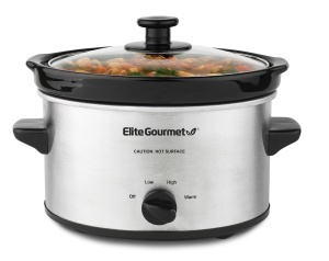 Oala cu slow cooking Elite Gourmet MST-275XS, 2.27L, 120W, inox