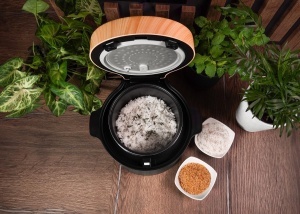 Oala de fiert orez Concept RE4040, 2 l, negru cu decor din lemn - Img 5