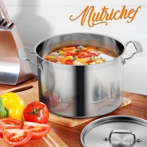 Oala din inox NutriChef 11L, 28cm, pentru toate tipurile de plite, cu 3 valve de abur - Img 7