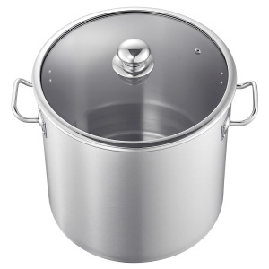 Oala din inox VEVOR 19,9 L cu capac din sticla, compatibila cu toate tipurile de plite - Img 9