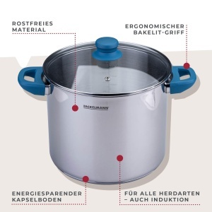 Oala Fackelmann Essential 24cm 9L Inox Manere Ergonomice - Img 2