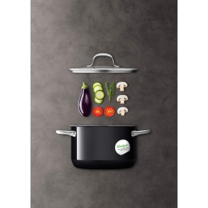 Oala inalta Silit Passion Black 24cm 64L Silargan compatibila inductie neagra - Img 2