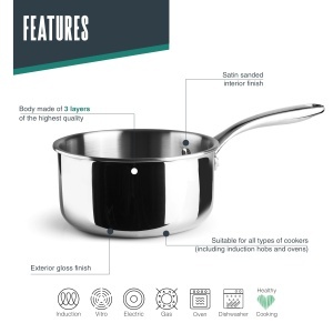 Oala Lacor TriChef 3L, 20cm, Inox 1810, Ergonomica - Img 3
