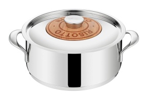 Oala Lagostina Emozione 24 cm Inox Inductie Capac Lemn Cires