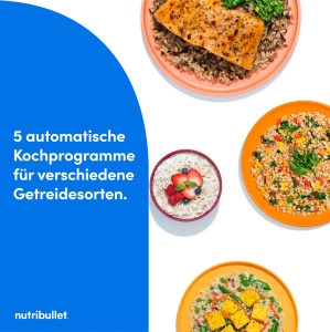 Oala multifunctionala Nutribullet EveryGrain Cooker NBRC605DG 600W 10 cesti Gri - Img 3