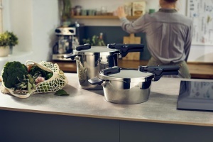 Oala sub presiune Fissler Vitaquick Elemental 3,5 si 6 L, Salbeigrun, cu capac din sticla - Img 4