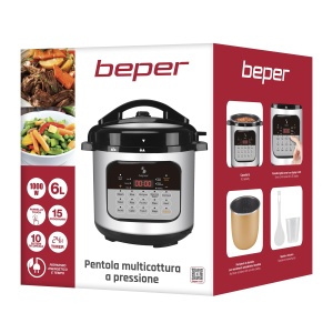 Oala sub presiune multifunctionala Beper P101COS002, 6 litri, 1000 W, 15 programe, Timer 24h - Img 7