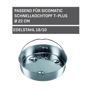 Oala sub presiune Silit Sicomatic cu insertie pentru abur, inox, 21 cm, 1.5 l - Img 2