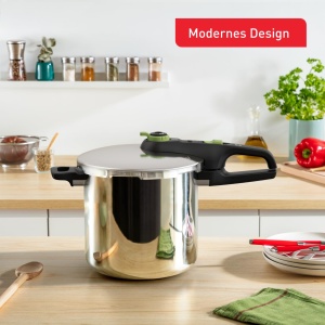 Oala sub presiune Tefal Secure Trendy 8L, inox, cu sistem de siguranta, verde - Img 3
