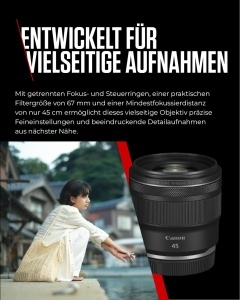 Obiectiv Canon RF 45mm F1.2 STM - Festbrennweite, F1.2, 400g - Img 3