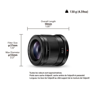 Obiectiv foto Panasonic H-HS043E LUMIX G 42.5 mm F1.7 cu stabilizator optic, negru - Img 3