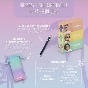 Ochelari de soare pentru bebelusi BEABA, 100 protectie UV, culoare lila - Img 6
