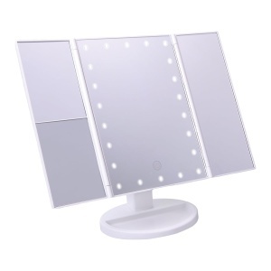 Oglinda de machiaj Jocca cu LED, 1X2X3X marire, pliabila, USBBaterii