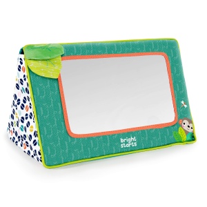Oglinda pentru bebelusi Bright Starts, cadru colorat, cu efect 3D, pliabila
