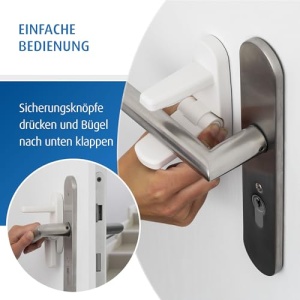 Opritor pentru maner, blocare pentru copii pentru usi de apartament si intrare, protectie pentru maner, tampon pentru maner, opritor pentru usa - Img 10