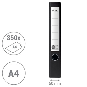 Ordner A4 VON Leitz 5 buc, 50 mm, 350 foi, reciclat, negru - Img 2