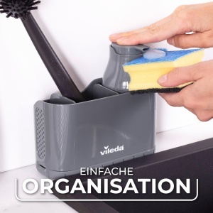 Organizator chiuveta Vileda cu dispenser sapun design compact plastic rezistent - Img 4