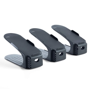 Organizator de incaltaminte Rayen 3 perechi Suprafata anti-alunecare Culoare gri - Img 2