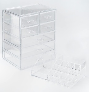 Organizer cosmetic InnovaGoods, 7 sertare, 16 compartimente, transparent - Img 3