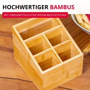 Organizer de bucatarie Westmark Tapas Friends, 5 compartimente, bambus, culoare bej - Img 6