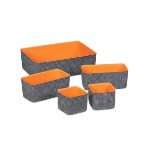 Organizer pentru sertare Relaxdays, set 5 piese, 3 dimensiuni, griorange - Img 8
