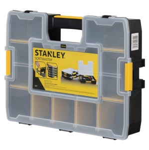 Organizer unelte STANLEY Sortmaster 12 compartimente, 9.84L, transparent