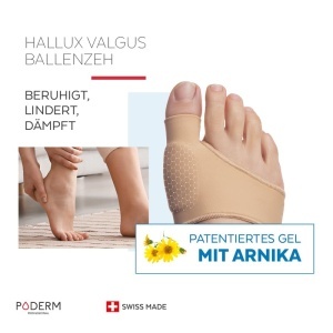 Orteza pentru Hallux Valgus Poderm, Gel cu Arnica, Material Respirabil, Recomandata de Podiatri - Img 2